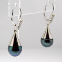 Tahitian Pearl/Diamond Earrings 14kw