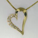 Diamond heart shaped Pendant 14ky