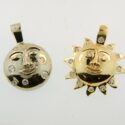 Moon & Sun Pendants 14kw and 14ky