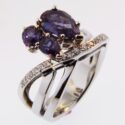 Pear shaped Alexandrite/Diamond Ring 18kw